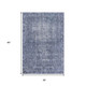 3' X 5' Navy Blue And Silver Oriental Washable Area Rug With UV Protection