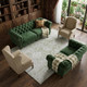 8' Artichoke Green And Ivory Oriental Washable Area Rug With UV Protection