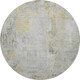 8' X 8' Silver Gray And Gold Abstract Washable Round Rug With UV Protection