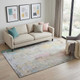 5' X 8' Taupe Teal And Purple Abstract Washable Area Rug With UV Protection