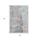 10' X 14' Taupe Blue And Gray Abstract Washable Area Rug With UV Protection