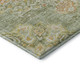 8' Artichoke Green Copper And Gold Floral Washable Area Rug With UV Protection