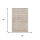 5' X 8' Terra Cotta Gold And Peach Striped Washable Area Rug With UV Protection