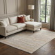 9' X 12' Terra Cotta Gold And Peach Striped Washable Area Rug With UV Protection