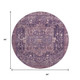8' X 8' Eggplant Gold And Gray Oriental Washable Round Rug With UV Protection