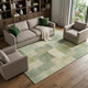 10' X 14' Artichoke Green And Beige Geometric Washable Area Rug With UV Protection