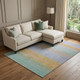 9' X 12' Lavender Orange And Teal Striped Washable Area Rug With UV Protection