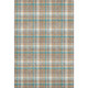 5' X 8' Taupe Ivory And Teal Plaid Washable Area Rug With UV Protection