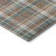 10' X 14' Taupe Ivory And Teal Plaid Washable Area Rug With UV Protection