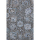 5' X 8' Denim Blue Gray And Silver Damask Washable Area Rug With UV Protection