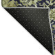 3' X 5' Fern Green Navy Blue And Ivory Damask Washable Area Rug With UV Protection