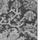 8' Gray Silver And Charcoal Damask Washable Area Rug With UV Protection