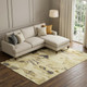 9' X 12' Gold Beige And Wheat Abstract Washable Area Rug With UV Protection