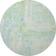 8' X 8' Mint Green And Blue Abstract Washable Round Rug With UV Protection