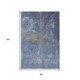 3' X 5' Blue Gray And Silver Abstract Washable Area Rug With UV Protection
