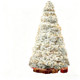 7.5' White Pre Lit Full Flocked Spruce Christmas Tree