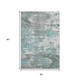 3' X 5' Pale Aqua Ivory And Gray Abstract Washable Area Rug With UV Protection