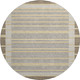 8' X 8' Brown Gold And Silver Striped Washable Round Rug With UV Protection