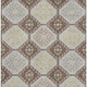 5' X 8' Chocolate Beige And Blue Floral Washable Area Rug With UV Protection
