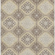 5' X 8' Taupe Beige And Gray Floral Washable Area Rug With UV Protection
