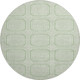 8' X 8' Mint Green And Ivory Geometric Washable Round Rug With UV Protection