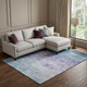 9' X 12' Denim Blue Lavender And Sky Blue Striped Washable Area Rug With UV Protection