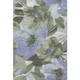 3' X 5' Olive Green Ivory And Lavender Floral Washable Area Rug With UV Protection