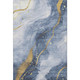 3' X 5' Blue Gold And Ivory Abstract Washable Area Rug With UV Protection