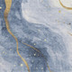 5' X 8' Blue Gold And Ivory Abstract Washable Area Rug With UV Protection