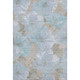 3' X 5' Sky Blue And Taupe Floral Washable Area Rug With UV Protection