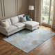 9' X 12' Sky Blue And Taupe Floral Washable Area Rug With UV Protection