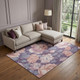 10' X 14' Salmon Gray And Ivory Floral Washable Area Rug With UV Protection