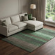 10' X 14' Green And Taupe Striped Washable Area Rug With UV Protection