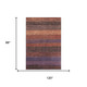 8' Rust Eggplant And Terra Cotta Striped Washable Area Rug With UV Protection