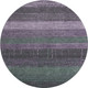 8' X 8' Purple And Olive Green Striped Washable Round Rug With UV Protection
