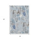 3' X 5' Sky Blue Taupe And Ivory Geometric Washable Area Rug With UV Protection