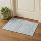 3' X 5' Sky Blue Green And Purple Striped Washable Area Rug With UV Protection