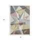 3' X 5' Khaki Gray And Mauve Geometric Washable Area Rug With UV Protection