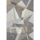 3' X 5' Taupe Ivory And Gray Geometric Washable Area Rug With UV Protection
