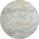 8' X 8' Silver Gold And Ivory Abstract Washable Round Rug With UV Protection