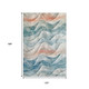10' X 14' Teal Peach And Ivory Abstract Washable Area Rug With UV Protection