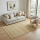 5' X 8' Salmon Gold And Beige Striped Washable Area Rug With UV Protection
