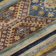 8' Rust Gold And Blue Medallion Washable Round Rug With UV Protection