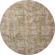 8' Beige And Taupe Abstract Washable Round Rug With UV Protection