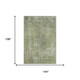 9' X 12' Artichoke Green Gray And Silver Abstract Washable Area Rug With UV Protection