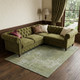 10' X 14' Artichoke Green Gray And Silver Abstract Washable Area Rug With UV Protection