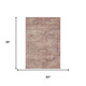 3' X 5' Salmon Copper And Beige Abstract Geometric Washable Area Rug With UV Protection