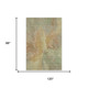 8' X 10' Artichoke Green Gold And Copper Abstract Washable Area Rug With UV Protection