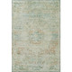 5' X 8' Sage Blue And Copper Floral Medallion Washable Area Rug With UV Protection