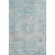 3' X 5' Sky Blue Teal And Blush Floral Medallion Washable Area Rug With UV Protection